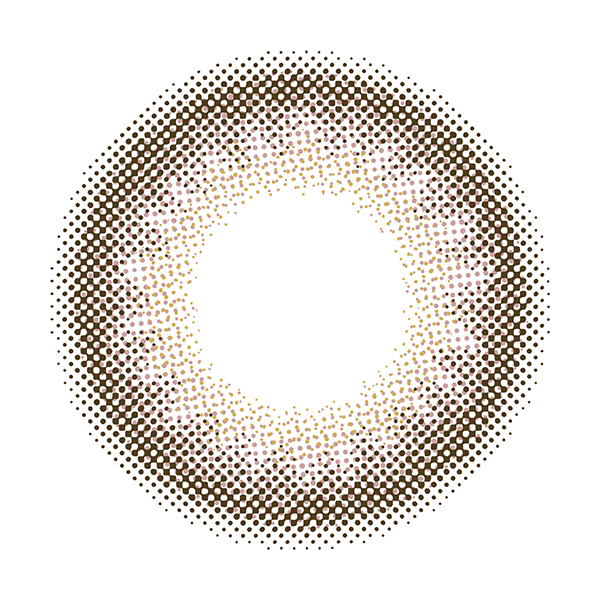 ワンデーカラコンMOLAK(モラク)ダークピオニーの着色ドット分布の紹介画像